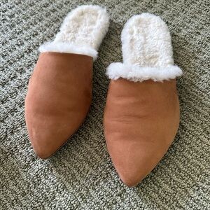 Jenni Kayne suede shearling lined mules